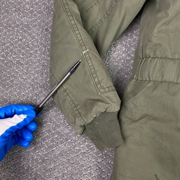 Abercrombie & Fitch Jacket Parka Military Faux Fur Collar Women's Small Green - Picture 7 of 16